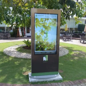 a digital sign kiosk installed outside