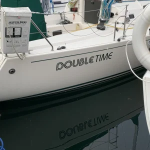 A boat with the name "Doubletime"
