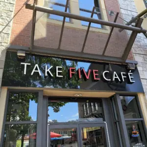 Illuminated channel letter sign for a coffee shop